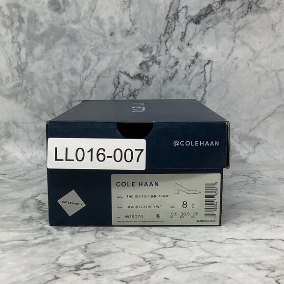 Cole Haan Women's 8C Black Leather The Go-To Block Heel Pump 45mm Slip On L16-7 - Picture 9 of 9